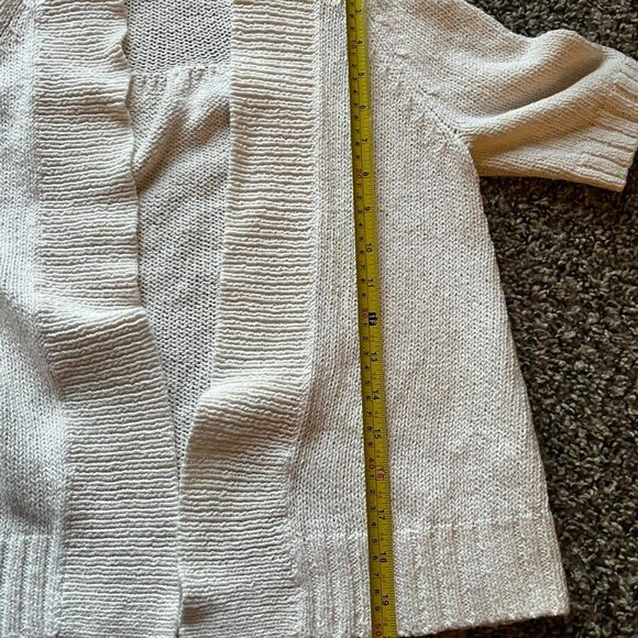 J Crew Cardigan Womens XS Ivory Knit 100% Cotton Normcore Cottage Minimalist - Picture 7 of 7